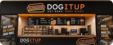 Dog It Up licensed counter inside a host location